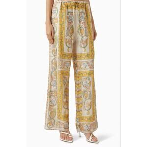 ANTIPODEAN Holiday Elastic Waist Drawstring Floral Pants in Sunbloom Size 8 NWT